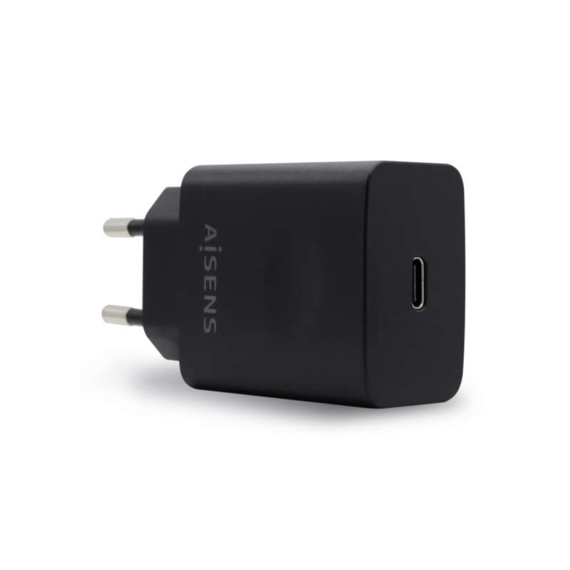 AISENS Cargador USB-C PD3.0 1 Puerto 1x USB-C 20 W, Negro