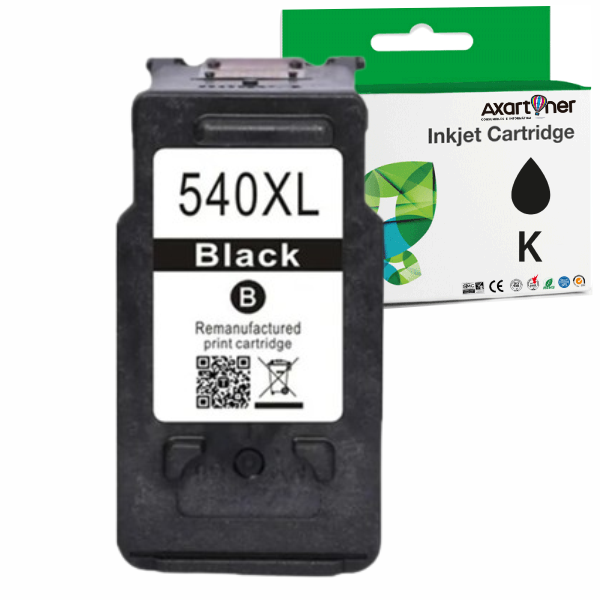 Compatible Canon PG540XL Negro 5222B005 / 5225B005 Cartucho de Tinta -  Muestra Nivel de Tinta PG-540 / PG540