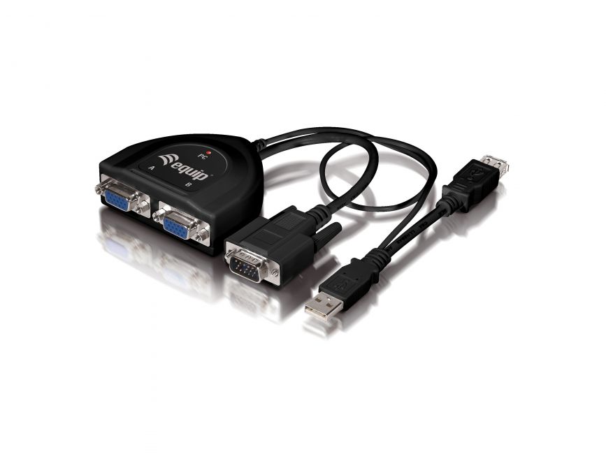 Chillido capacidad Cívico Equip Cable VGA Video-Splitter 2 puertos 450MHz - Alimentacion USB - Color  Negro > Informática > Cables > Cables VGA