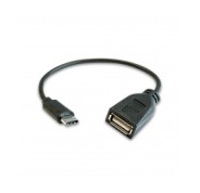 3GO C135 Cable OTG USB-A Hembra a USB-C 2.0 Macho 28+24 Apantallado 20cm