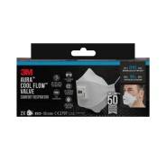 3M Aura Comfort Cool Flow Pack de 2 Mascarillas para Particulas FFP2 - Desechable - con Valvula - para Niveles Medios de Particulas - Color Blanco