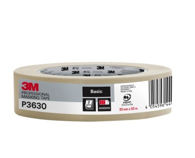 3M Cinta de Enmascarar Profesional - 30mm x 50m - 70% PEFC - Color Blanco