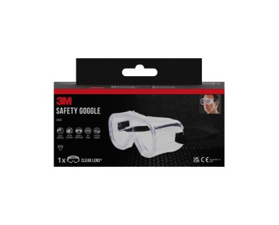 3M Classic Gafas de Seguridad - Ventilacion Indirecta - Lente Incolora - Uso Compatible con Gafas Graduadas - Goma Ajustable - Proteccion UV - Color Transparente