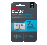 3M Claw Pack de 4 Ganchos de Metal para Paredes de Yeso - Soporta hasta 7kg - Color Gris/Titanio