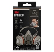 3M Mascarilla de Media Cara - Filtros Reemplazables Incluidos - para Vapores Organicos - Reutilizable - Color Gris