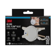 3M Mascarilla para Particulas FFP2 con Valvula - Especial Soldadura - Reutilizable - Para Niveles Medios de Particulas - Color Blanco