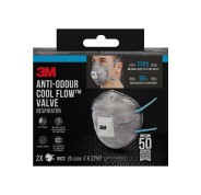 3M Pack de 2 Mascarillas para Particulas FFP2 - Desechable - con Valvula - para Niveles Medios de Particulas - Color Gris