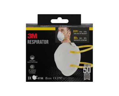 3M Pack de 3 Mascarillas para Particulas FFP1 - Desechable - Sin Valvula - para Niveles Bajos de Particulas - Color Blanco