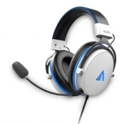 Abysm AG700 Auriculares Gaming 7.1 con Microfono Extraible - Diadema Ajustable - Almohadillas Acolchadas - Controles en Cable - Cable de 1.20m - Color Blanco/Azul