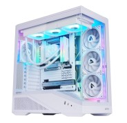 Abysm Arian Frame A400 White Caja Torre ATX, ITX, Micro ATX - Lateral y Frontal Cristal Templado - 3.5\" y 2.5\" - USB-A, USB-C y Audio - 4 Ventilador ARGB Instalados - Soporta Refrigeracion Liquida