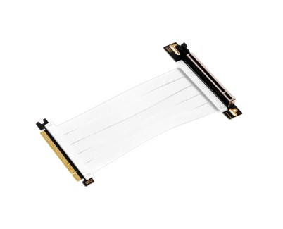Abysm Cable de Extension Riser PCIe 4.0 x16 Flexible - Blindaje EMI - Longitud 17cm - Color Blanco
