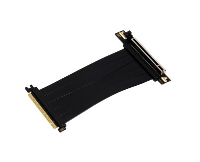 Abysm Cable de Extension Riser PCIe 4.0 x16 Flexible - Blindaje EMI - Longitud 17cm - Color Negro