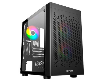 Abysm Danube Inva MX202 Caja Torre ITX, micro ATX - Lateral Cristal Templado - 3.5\" y 2.5\" - USB-A, USB-C y Audio - 3 Ventiladores ARGB Instalado - Soporta Refrigeracion Liquida