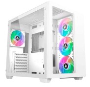 Abysm Danube Sava 285 BX203 White ARGB Caja Torre ATX, ITX, Micro ATX - Lateral y Frontal Cristal Templado - 3.5\" y 2.5\" - USB-A, USB-C y Audio - 4 Ventiladores ARGB Instalados - Soporta Refrigeracion Liquida