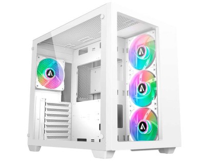 Abysm Danube Sava 285 BX203 White ARGB Caja Torre ATX, ITX, Micro ATX - Lateral y Frontal Cristal Templado - 3.5\" y 2.5\" - USB-A, USB-C y Audio - 4 Ventiladores ARGB Instalados - Soporta Refrigeracion Liquida