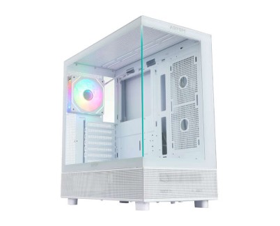 Abysm Danube Sava H400 White Caja Torre ATX, ITX, Micro ATX - Lateral y Frontal Cristal Templado - 3.5\" y 2.5\" - USB-A, USB-C y Audio - 1 Ventilador ARGB Instalado - Soporta Refrigeracion Liquida