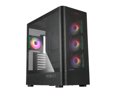 Abysm Danube Sava H500 II Caja Torre ATX, ITX, Micro ATX - Lateral de Cristal Templado - 3.5\" y 2.5\" - USB-A, USB-C y Audio - 4 Ventiladores ARGB Instalados - Soporta Refrigeracion Liquida