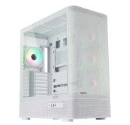 Abysm Danube Sava H500 II Torre ATX - Lateral de Cristal Templado - 3.5\" y 2.5\" - USB-A, USB-C y Audio - 4 Ventiladores ARGB Instalados -  Color Blanco