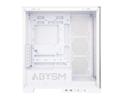 Abysm Danube Sava H500 White Caja Torre ATX, ITX, Micro ATX - Lateral y Frontal Cristal Templado - 3.5\" y 2.5\" - USB-A, USB-C y Audio - 4 Ventiladores ARGB Instalados - Soporta Refrigeracion Liquida