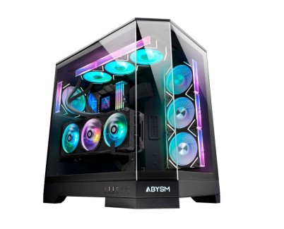 Abysm Danube Sava H600 Black Caja Torre E-ATX, ATX, ITX, Micro ATX - Lateral y Frontal Cristal Templado - 3.5\" y 2.5\" - USB-A, USB-C y Audio - 4 Ventilador ARGB Instalado - Soporta Refrigeracion Liquida