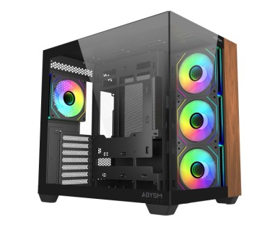 Abysm Danube Sava Nature 285B Black ARGB Caja Torre ATX, ITX, Micro ATX - Lateral y Frontal Cristal Templado - 3.5\" y 2.5\" - USB-A, USB-C y Audio - 4 Ventiladores ARGB Instalados - Soporta Refrigeracion Liquida