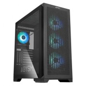 Abysm Gaming Danube Mura BX300 ARGB Caja Torre ATX, EATX, ITX, micro ATX - Lateral Cristal Templado - 3.5\" y 2.5\" - USB-C 3.2, USB-A 3.2 y Audio - 4 Ventiladores ARGB Instalados - Soporta Refrigeracion Liquida