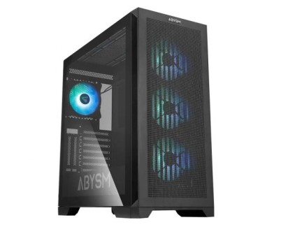 Abysm Gaming Danube Mura BX300 ARGB Caja Torre ATX, EATX, ITX, micro ATX - Lateral Cristal Templado - 3.5\" y 2.5\" - USB-C 3.2, USB-A 3.2 y Audio - 4 Ventiladores ARGB Instalados - Soporta Refrigeracion Liquida