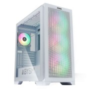 Abysm Gaming Danube Mura White BX300 ARGB Caja Torre ATX, EATX, ITX, micro ATX - Lateral Cristal Templado - 3.5\" y 2.5\" - USB-C 3.2, USB-A 3.2 y Audio - 4 Ventiladores ARGB Instalados - Soporta Refrigeracion Liquida