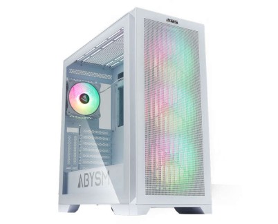 Abysm Gaming Danube Mura White BX300 ARGB Caja Torre ATX, EATX, ITX, micro ATX - Lateral Cristal Templado - 3.5\" y 2.5\" - USB-C 3.2, USB-A 3.2 y Audio - 4 Ventiladores ARGB Instalados - Soporta Refrigeracion Liquida