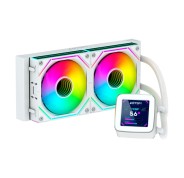 Abysm Oceanic LCD 240 ARGB Kit de Refrigeracion Liquida - 2 Ventiladores de 120mm - Iluminacion ARGB - Pantalla LCD 2.8\" - Bomba 2500rpm - Tubos de 350mm - Color Blanco - Formato Bulk