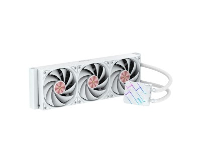 Abysm Oceanic TIDE 360 ARGB Kit de Refrigeracion Liquida - 3 Ventiladores de 120mm - Iluminacion ARGB - Bomba 2500rpm - Tubos de 3.4mm - Color Blanco