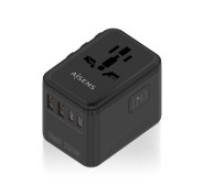 Aisens Adaptador de Viaje Universal GaN 25W - 2xUSB-A QC3.0, 2xUSB-C PD3.0 - Color Negro