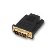 Aisens Adaptador DVI a HDMI - 24+1/M-HDMI A Hembra Blindado en Oro - Full HD - Color Negro