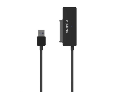 Aisens Adaptador SATA a USB-A USB 3.0/USB3.1 GEN1 para Discos Duros 2.5? y 3.5? con Alimentador - Color Negro