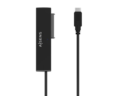 Aisens Adaptador SATA a USB-C USB 3.0/USB3.1 GEN1 para Discos Duros 2.5?? y 3.5?? con Alimentador - Color Negro