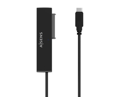 Aisens Adaptador SATA a USB-C USB 3.0/USB3.1 GEN1 para Discos Duros 2.5? y 3.5? con Alimentador - Color Negro