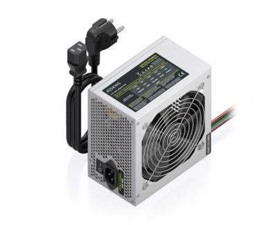 Aisens ASPC-500ATX-PSE Fuente de Alimentacion 500W ATX - Ventilador 120mm - OEM - Cable de Alimentacion Incluido - Color Plata