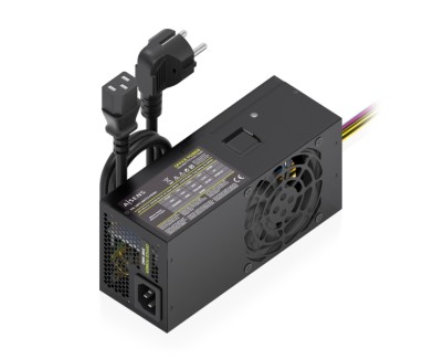 Aisens ASPC-500TFX-PSEBK Fuente de Alimentacion 500W TFX - Ventilador 80mm - OEM - Cable de Alimentacion Incluido - Color Negro
