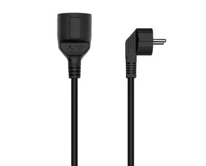 Aisens Cable Alargador de Alimentacion Schuko - CEE7/M-CEE7/H - 5.0M - Color Negro