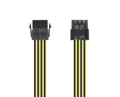 Aisens Cable Alimentacion - 8 Pin/H-4+4 Pin/M - 30cm - Color Negro