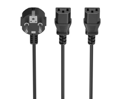 Aisens Cable Alimentacion CPU - CEE7/M-2xC13/H - 1.8m - Color Negro