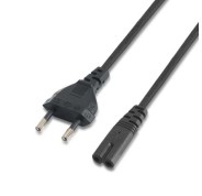 Aisens Cable Alimentacion Forma 8 - CEE7/16/M-C7/H - 1.5m - 100% Cobre Puro AWG18 - Color Negro