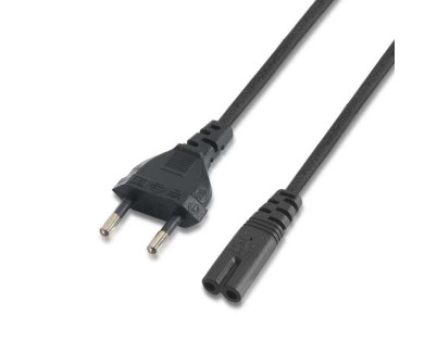 Aisens Cable Alimentacion Forma 8 - CEE7/16/M-C7/H - 1.5m - 100% Cobre Puro AWG18 - Color Negro