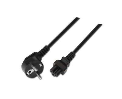 Aisens Cable Alimentacion Trebol - CEE7 Acodado/M-C5/H - 1.5m - 100% Cobre Puro AWG18 - Color Negro