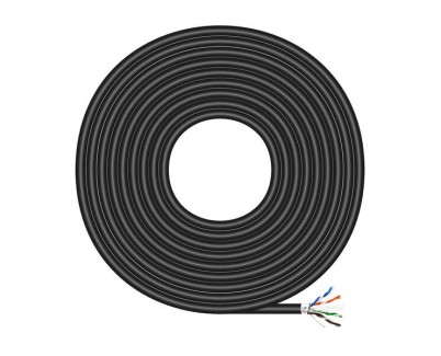 Aisens Cable de Red Exterior Impermeable RJ45 Cat.6 Ftp Rigido Awg24 - 100m - Color Negro