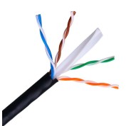 Aisens Cable de Red Exterior Impermeable RJ45 Cat.6 UTP Rigido AWG24 - Bobina de 100m 100% Cobre para la Instalacion - Resistente a Rayos Ultravioleta - Color Negro