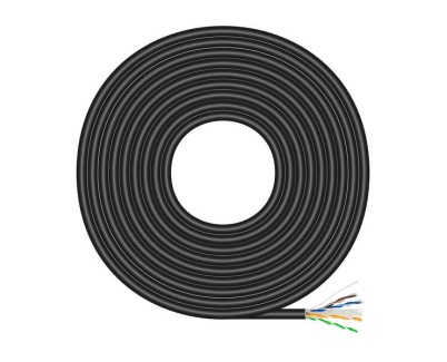 Aisens Cable de Red Exterior Impermeable RJ45 Cat.6 UTP Rigido CCA AWG23 - 100m - Color Negro