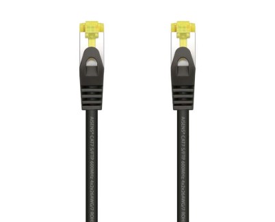 Aisens Cable de Red Latiguillo RJ45 LSZH Cat.7 600 MHz S/FTP PIMF AWG26 - 1.0M - Color Negro