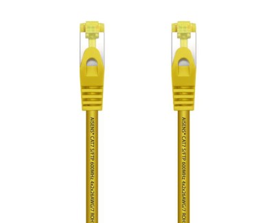 Aisens Cable de Red Latiguillo RJ45 LSZH Cat.7 600 MHz S/FTP PIMF AWG26 - 25cm - Color Amarillo