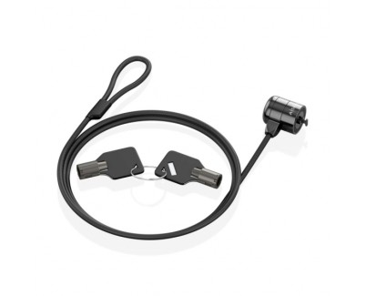 Aisens Cable de Seguridad de Acero con Cerradura de Llave - Compatible con Kensington Lock - para Ordenador, Monitor y Portatil - Color Negro